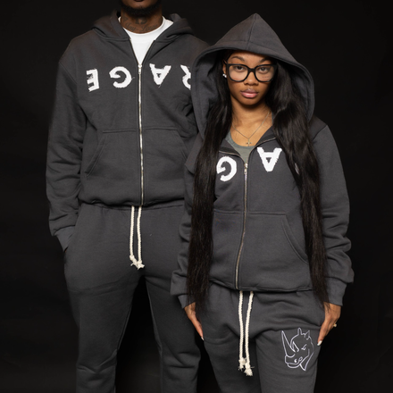 Don't Stress Me Out - Distressed Tracksuit ( Dark Grey ) (Pre Order)
