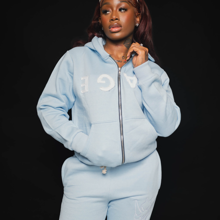 Don't Stress Me Out - Distressed Tracksuit ( Baby Blue ) (Pre Order)